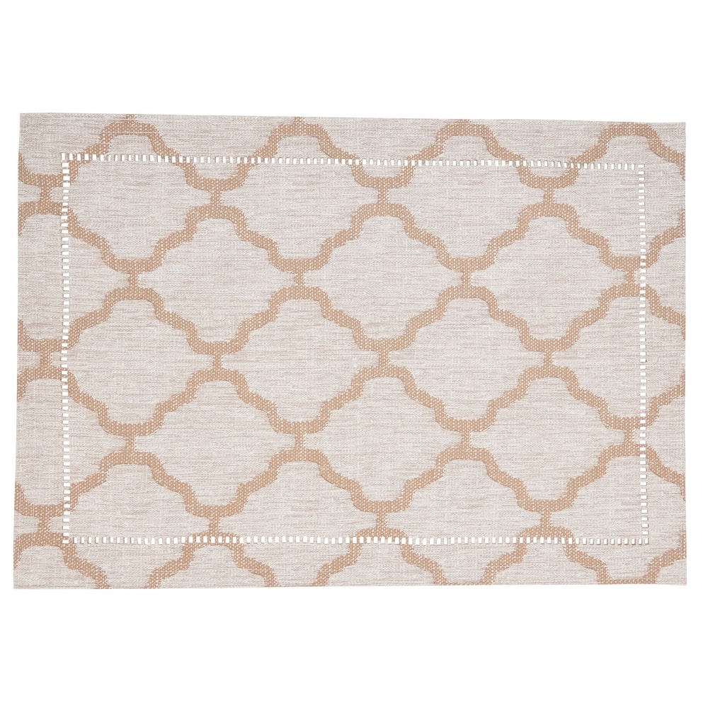 Placemats With Laser-Cut Hemstitch Design (Set of 4) - 14"x20"