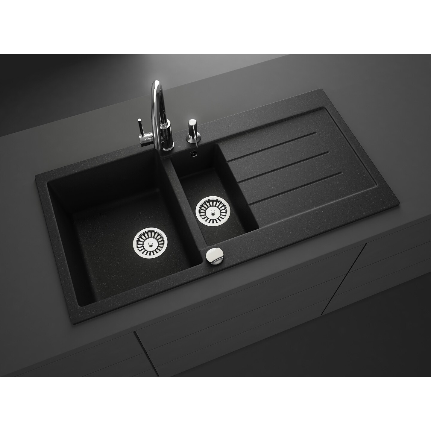 Shop Lavello Granite Composite 39 Drop In With Drainboard Double