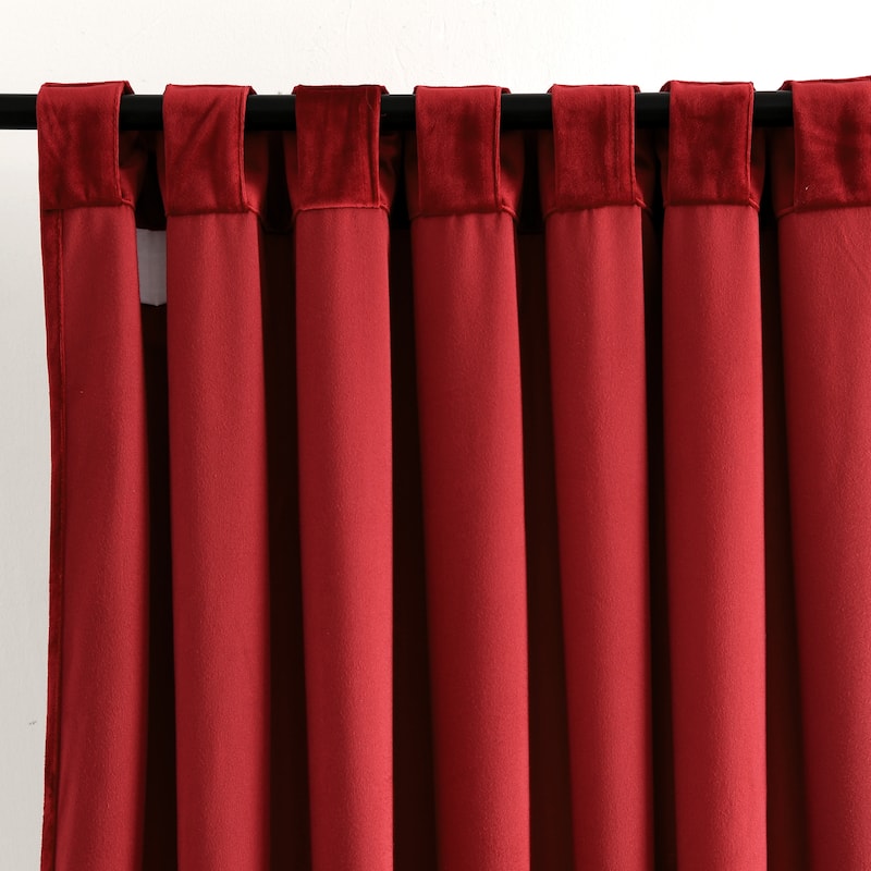 Lush Decor Prima Velvet Solid Light Filtering Back Tab Rod Pocket Window Curtain Panels Set