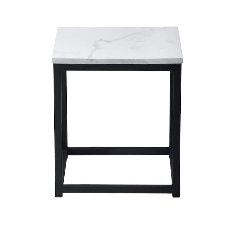 Nightstand with Metal Frame - marble