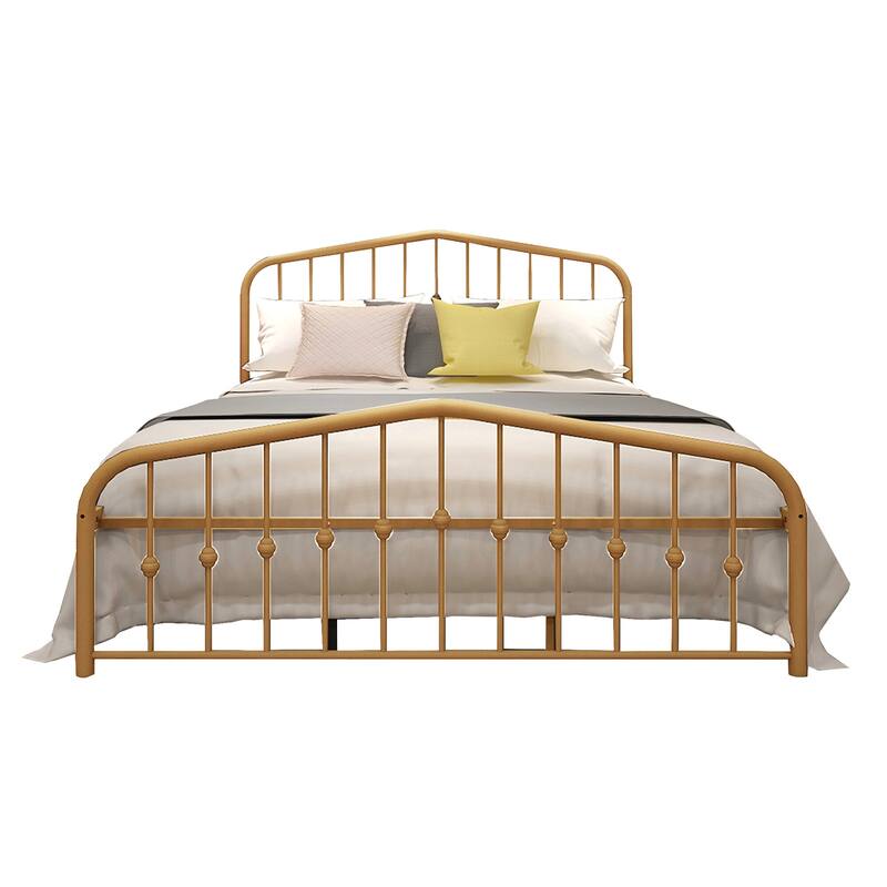 Goutwel Metal Platform Bed Frame with Vintage Headboard
