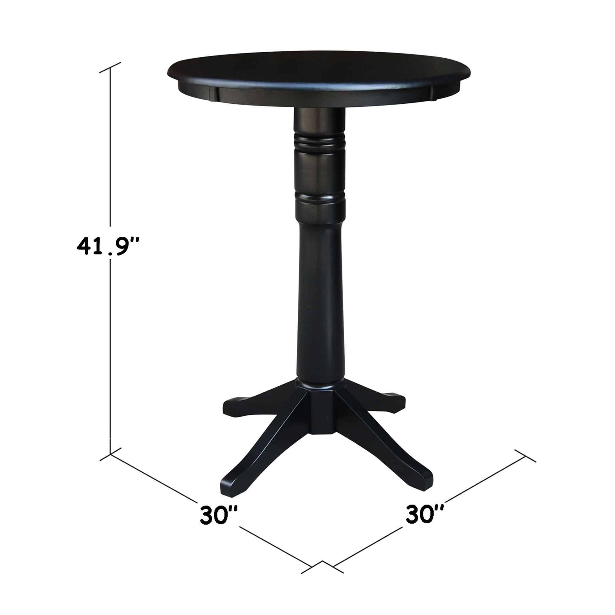 30 Round Top Pedestal Dining Table Black Overstock 22815503