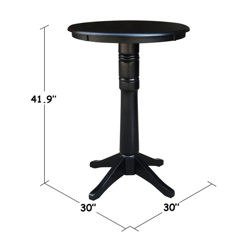 30" Round Top Pedestal Dining Table - Black