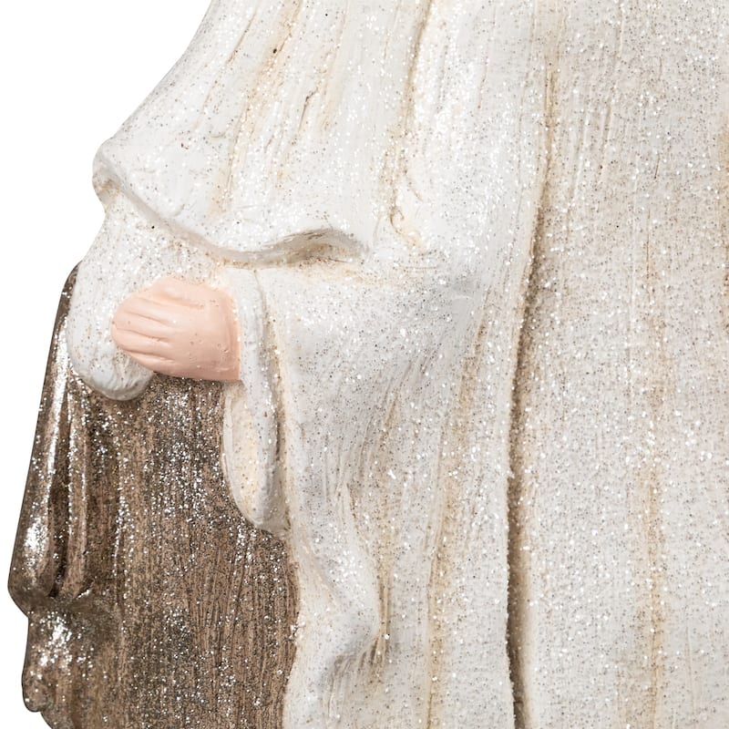 Lighted Glittery Holy Family Christmas Decoration - 21" - Clear LED Lights