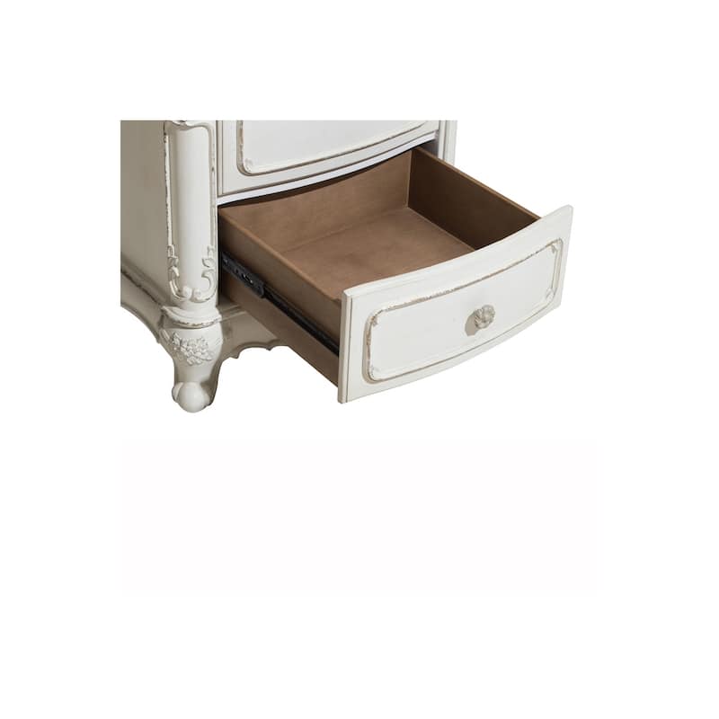 Merry 4 Piece Antique White Traditional Panel Bedroom Set