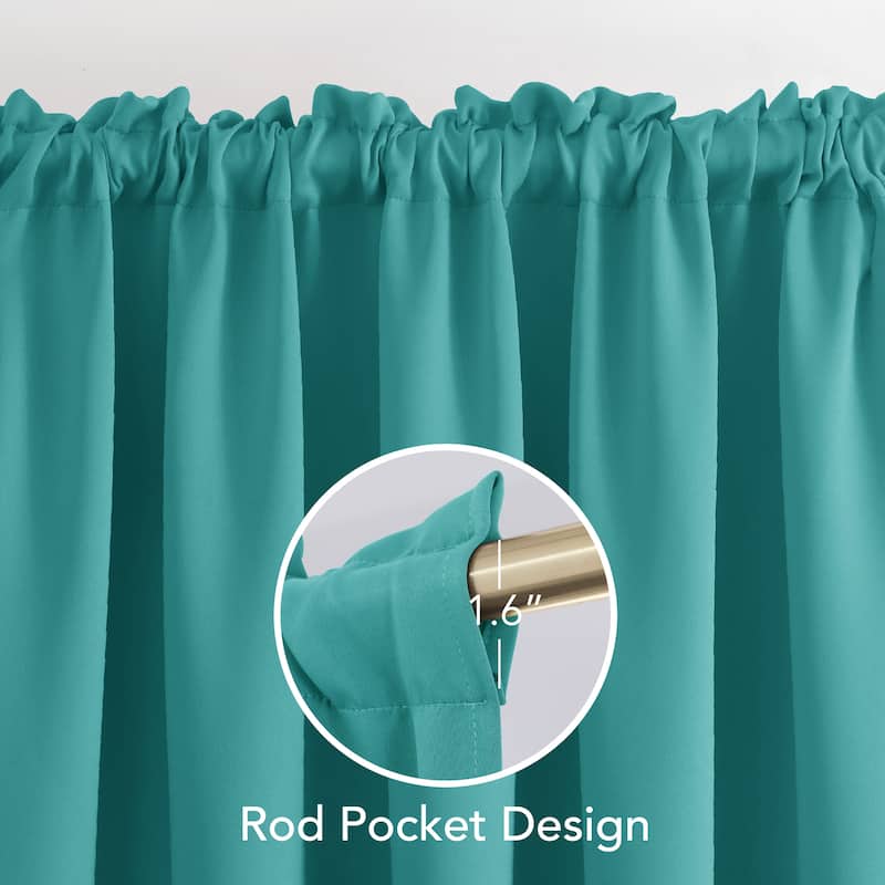 Deconovo Solid Rod Pocket Curtain Panel Pair (2 Panel)