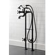 preview thumbnail 22 of 42, Kingston Brass Freestanding Clawfoot Tub Faucet Package with Supply Line in Matte Black