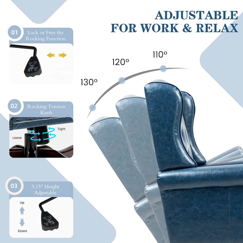 AVAWING Classic Executive Office Chair High Back Wingback Boss Chair - N/A