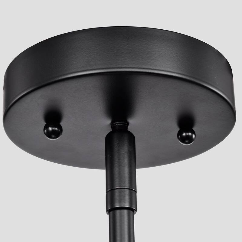 Farmhouse 3 Light Ceiling Spiral Antique Gold Pendant Light - Matte Black