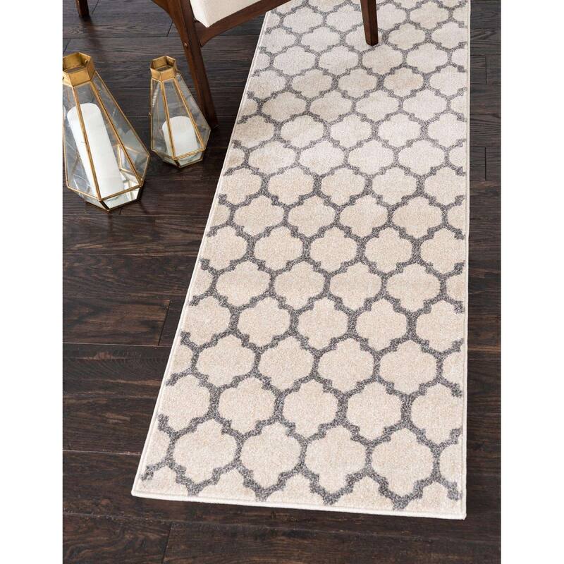 Contemporary Akiva Collection Area Rug - 2'x6' - Beige-Gray