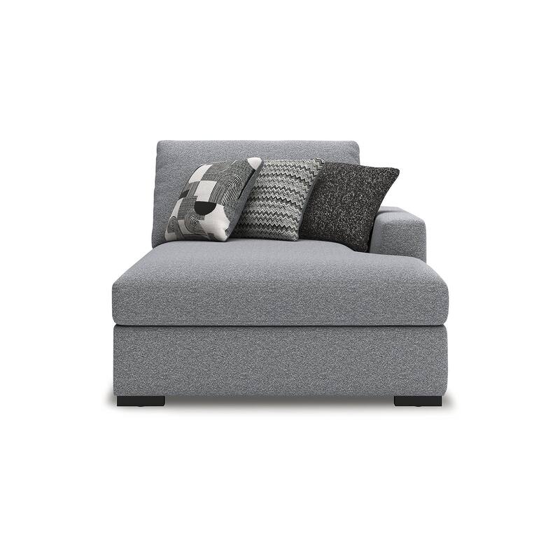 Signature Design by Ashley Bealton Gray 3-Piece Sectional with Chaise - 140" W x 69" D x 41" H