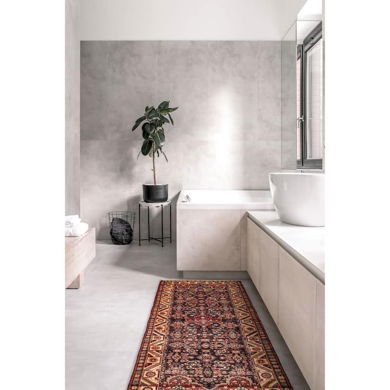 ECARPETGALLERY Hand-knotted Andelz Navy Wool Rug - 3'5 x 8'10