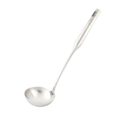 Restaurant Kitchen Utensil Stainless Steel Cooking Soup Scoop Ladle - Silver Tone