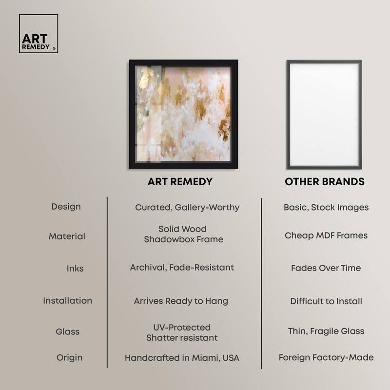 Golden Glimmer Gesture III Shadowbox by Art Remedy