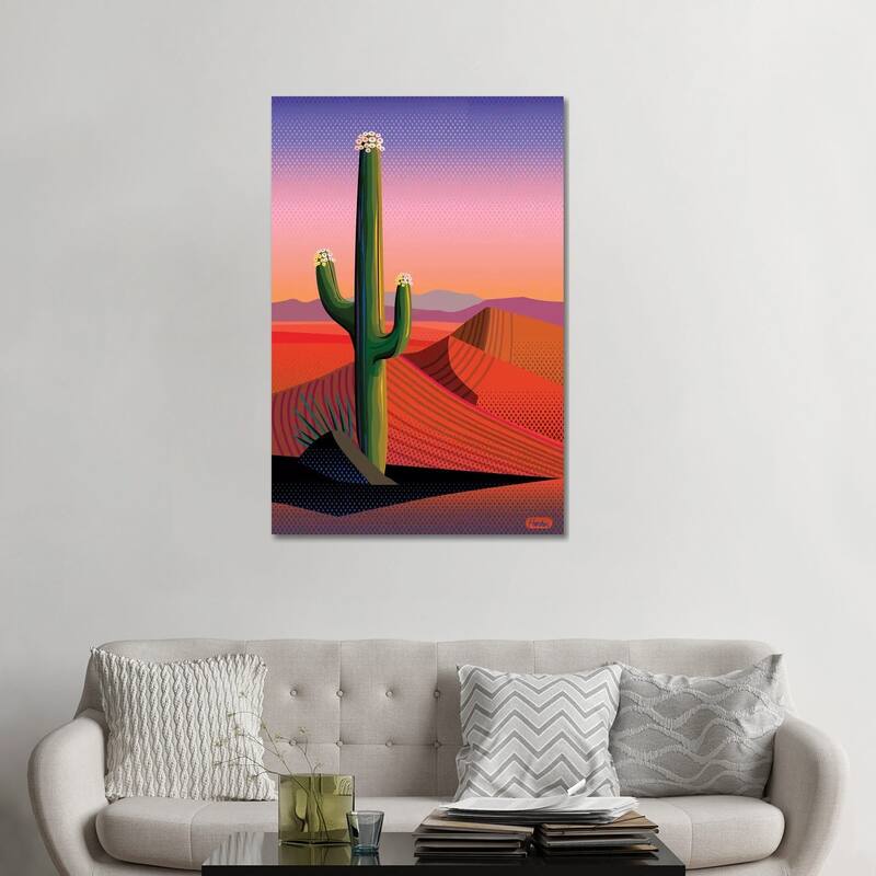 iCanvas "Saguaro Blossom Sunset" by Charles Harker Canvas Print - 48x32x1.5