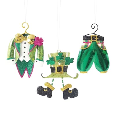Leprechaun Clothes St. Patrick's Ornament Decoration, Set of 3 - Set of 3
