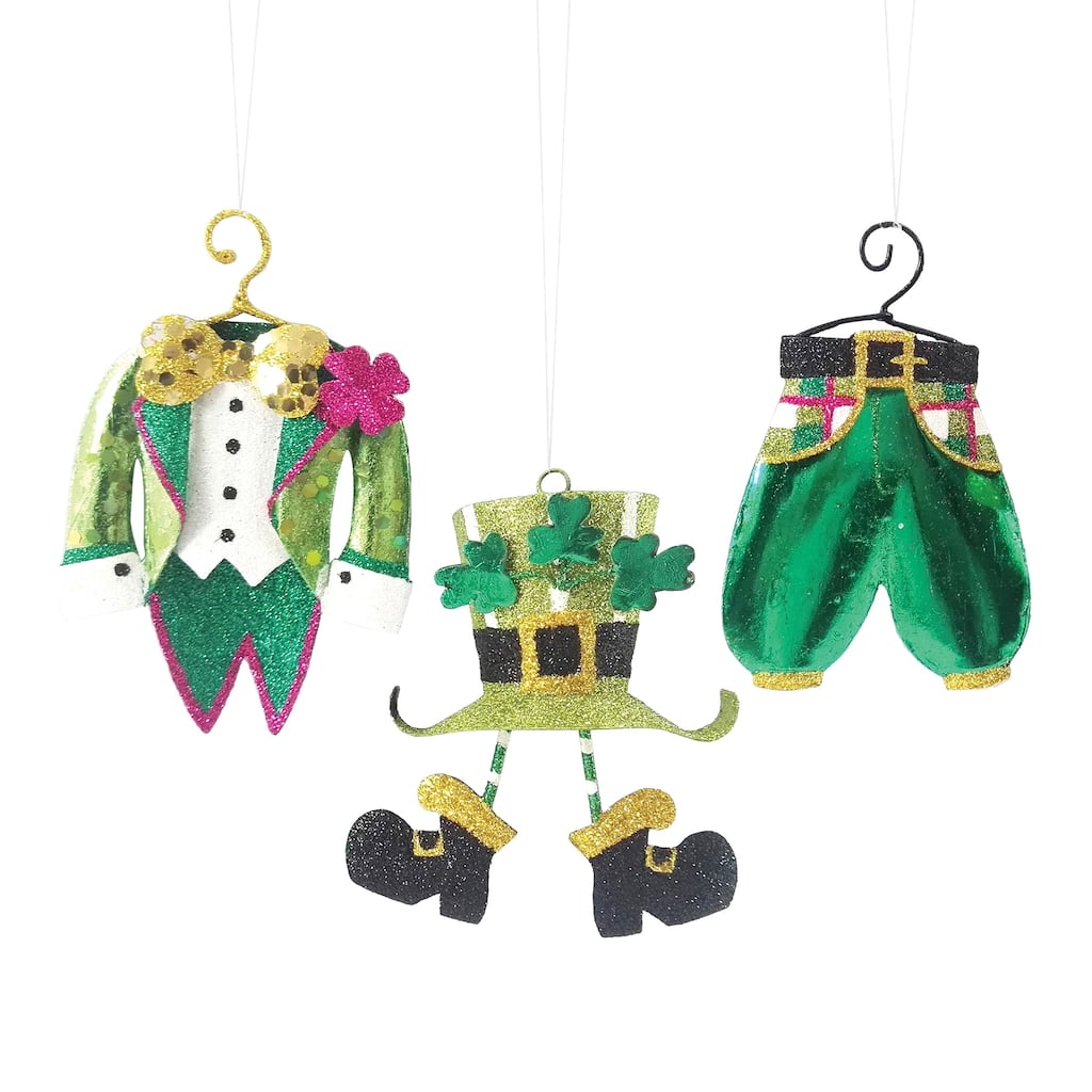 Leprechaun Clothes St. Patrick's Ornament Decoration, Set of 3 - Set of 3