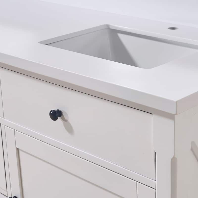 Altair Caorle Bathroom Vanity Countertop in Snow White Finish Without Cabinet