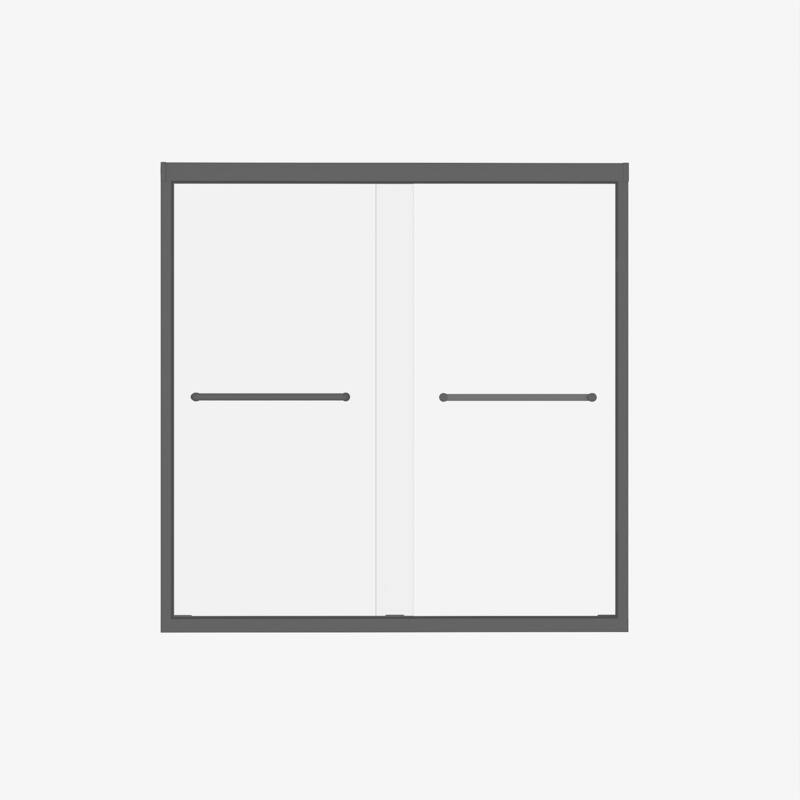 60" W × 60" H Framed Double Sliding Shower Door with Stainless Steel Handle