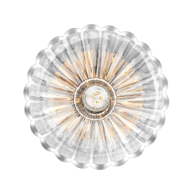 Golden Lighting Audra 1-light 12in Semi-Flush Mount in Chrome - Pewter - 1-Light Semi-flush