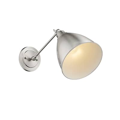1 Lt Single Adjustable Armed Wall Sconce Nickel