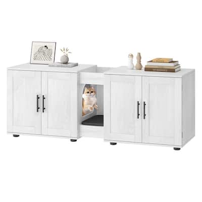 Double cage cat litter cabinet
