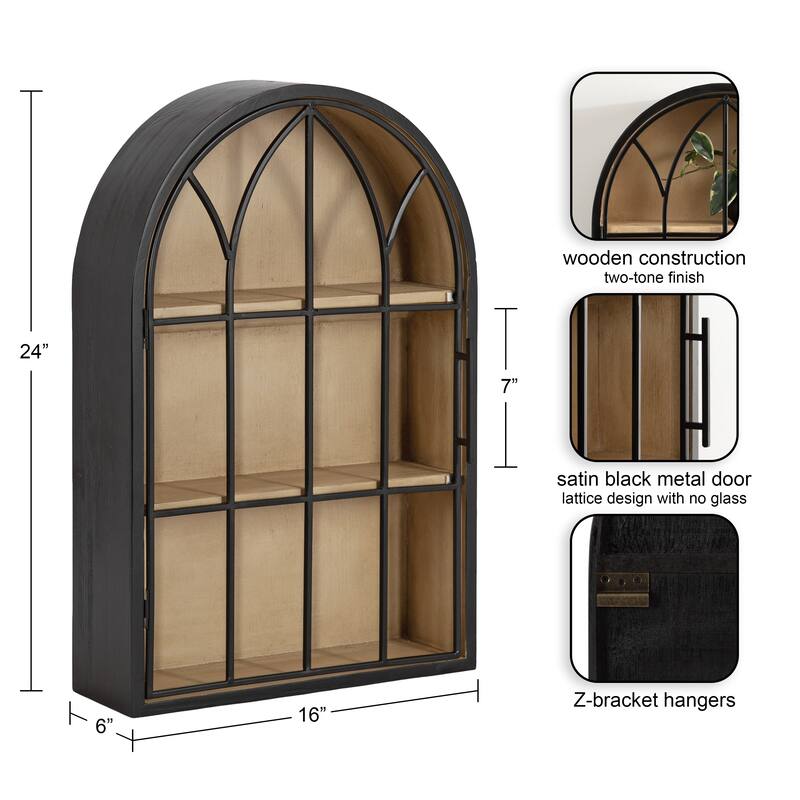 Kate and Laurel Megara Arched Wall Mounted Cabinet - 16x5x24