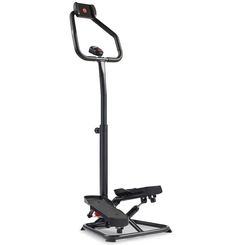 Sunny Health & Fitness Smart Stair Stepper Machine with Handlebar - SF-S020027SMART - Black - 27.8*19.5*56.1 - 27.8*19.5*56.1 - Weights - Black