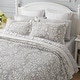 preview thumbnail 10 of 10, Laura Ashley Rowland Cotton Reversible Grey Quilt Set