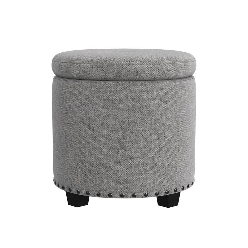 HomePop Storage Ottoman with Nailheads