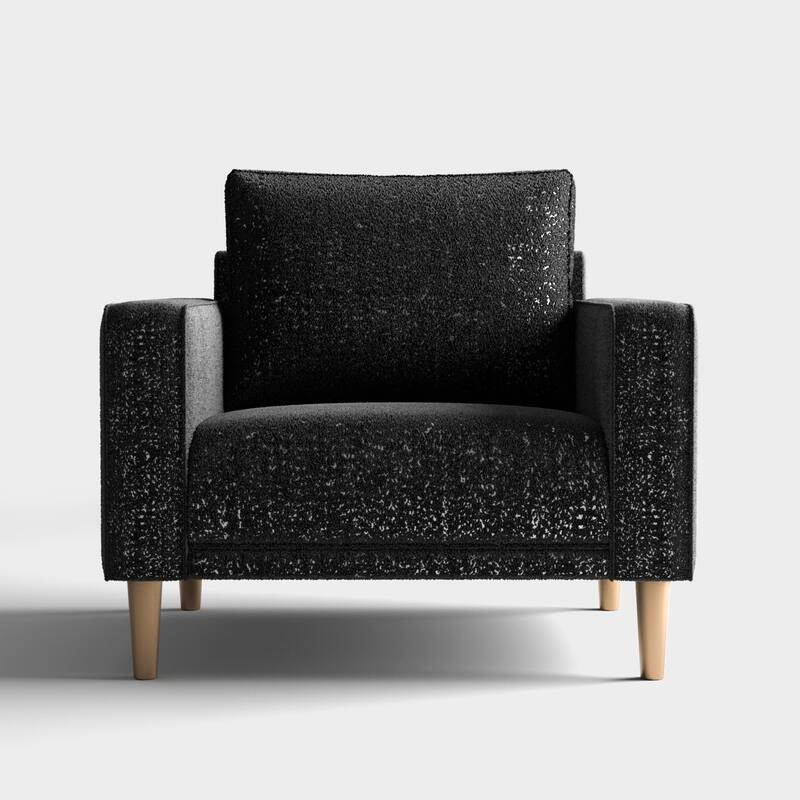 Furniture of America Isidora Contemporary Boucle Sofa Set with Back Pillows and Wooden Legs, 2-Piece or 3-Piece Options