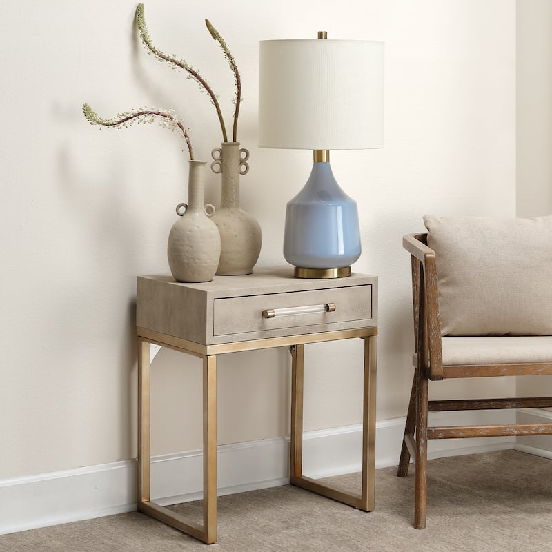 Alden Décor Brayden Faux Shagreen Side Table