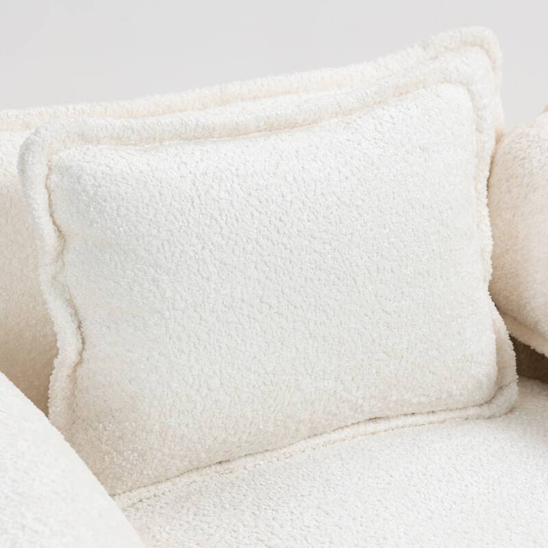 Oversized Boucle Sofa with Ottoman