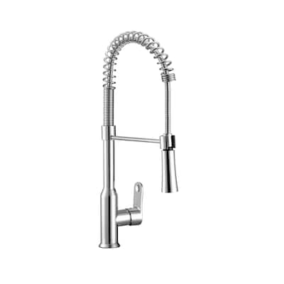 SAFAVIEH Solea Euphoria Stainless Steel Dual Function Pull-Down Spray Kitchen Faucet - 8.1" x 2.1" x 21"