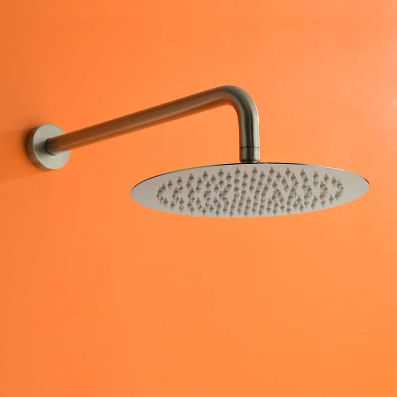 Wall Mounted Shower Faucet With Rough-in Valve Modern Complete Shower System Rainfall 10 Inch Round Shower Head Tirm Kit Set