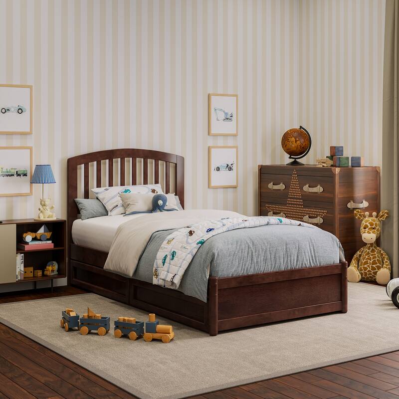 Lucia Platform Bed with Panel Footboard and Storage Drawers