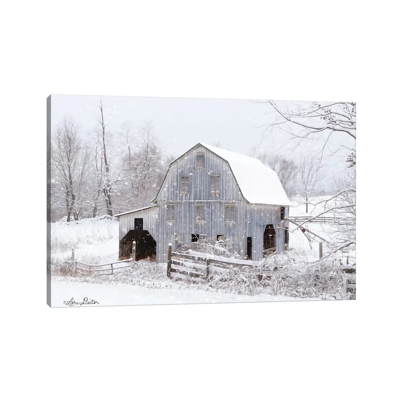 iCanvas "Blue Tinted Barn" by Lori Deiter Canvas Print