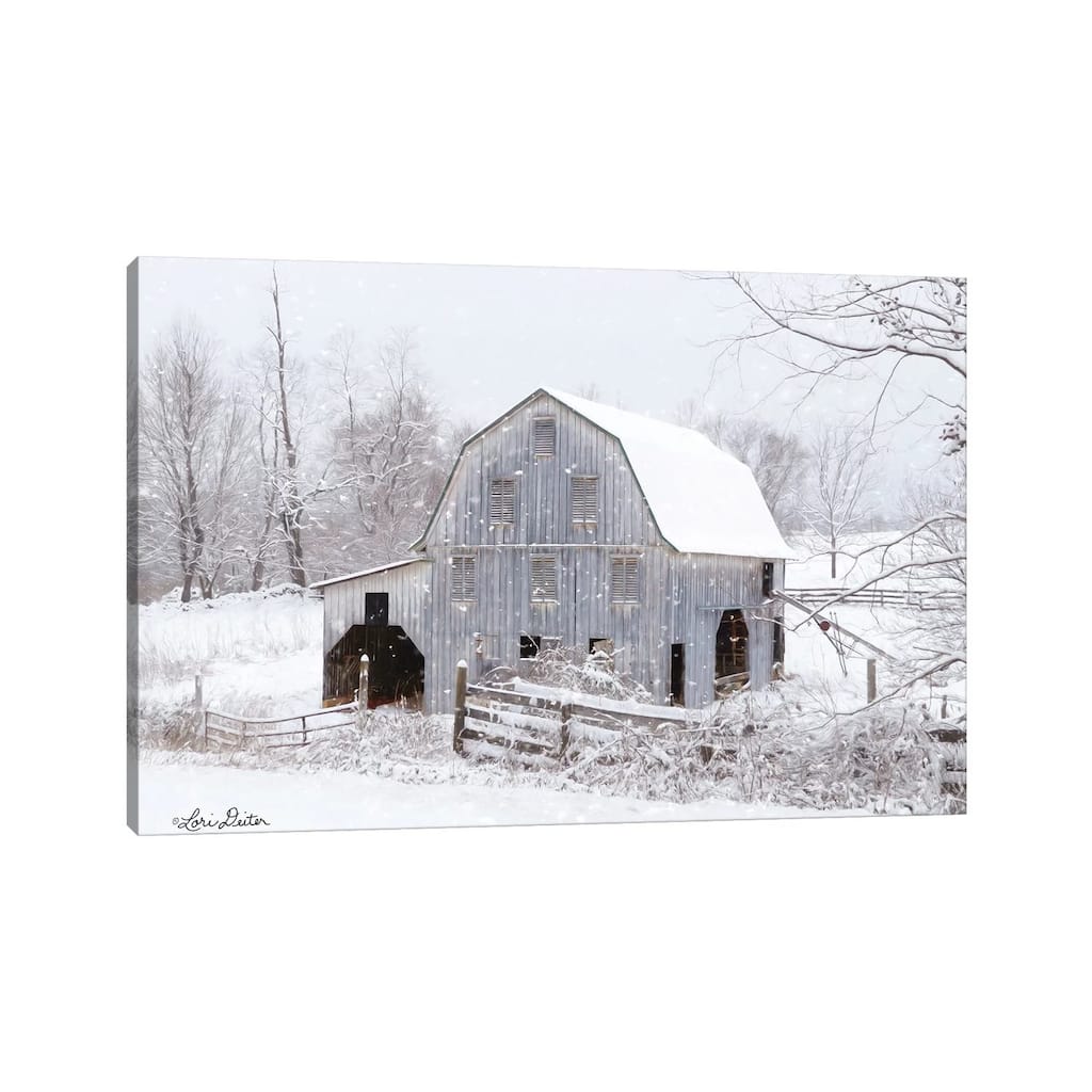 iCanvas "Blue Tinted Barn" by Lori Deiter Canvas Print