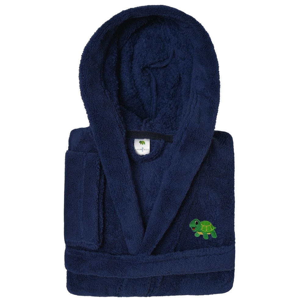 Sweet Kids 100% Polyester SUPER PLUSH Double Brushed Hooded Bathrobe - TURTLE