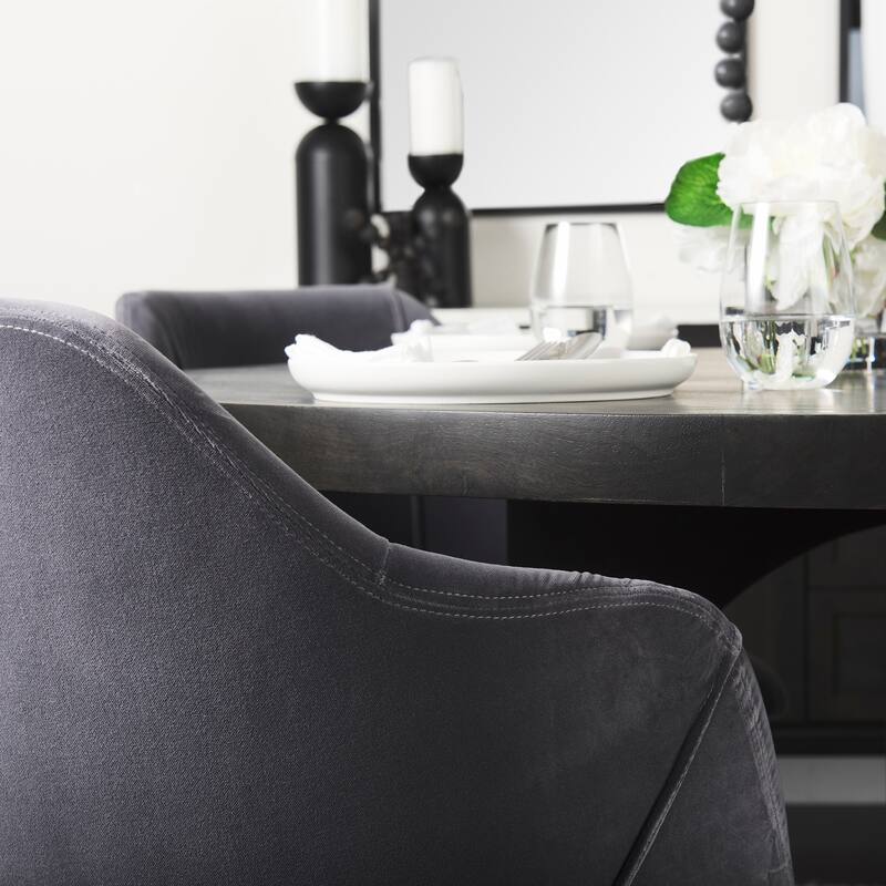 Liesl Black Solid Wood Round Dining Table