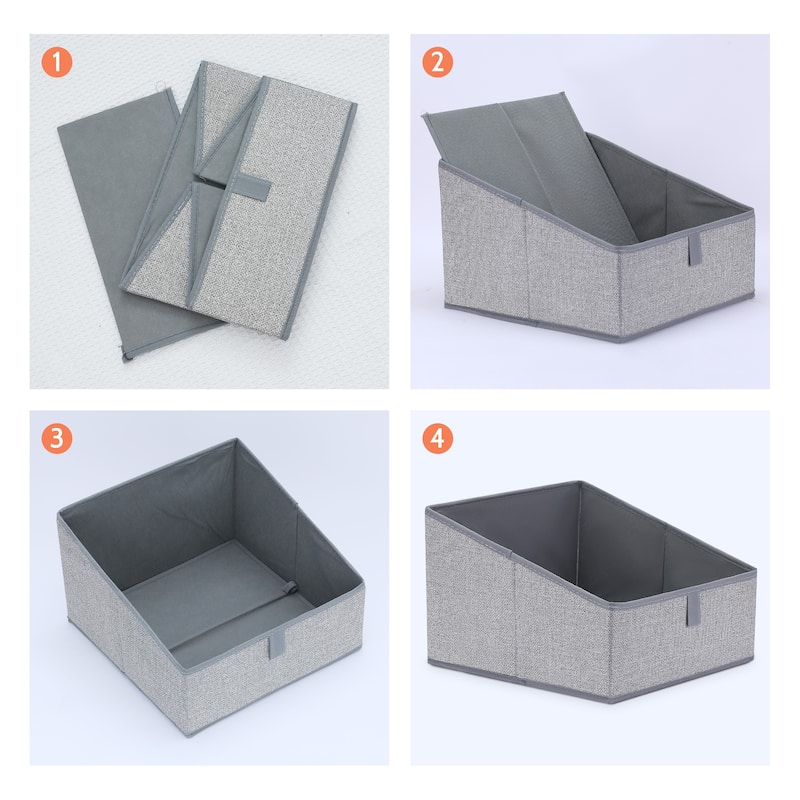 Trapezoidal Storage Bin Cube with Handles for Shelves Closet, 1 Pack Collapsible Storage Basket for Organizing Clothes
