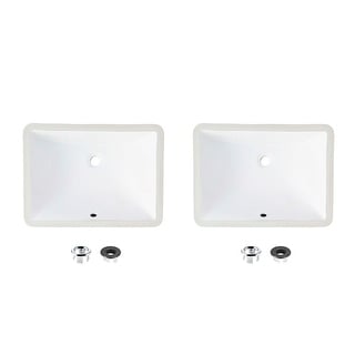 STYLISH 18x13 inch Porcelain Rectangular Undermount Bathroom Sink Set of 2