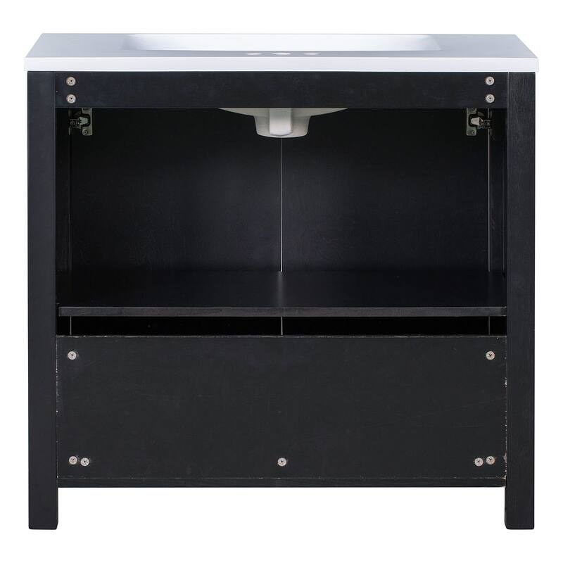 24"/36" Antique Finish Bathroom Vanity Cabinet with Ceramic Sink
