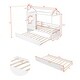 preview thumbnail 4 of 8, Solid Wood House Shaped Bed Frame with Window,Roof and Trundle,White