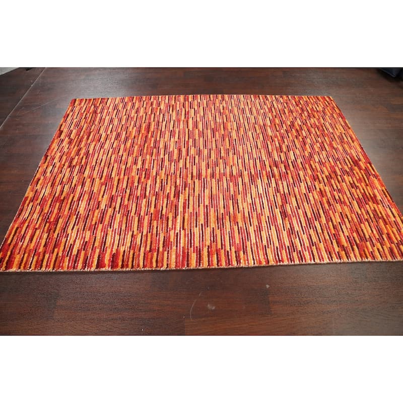 Modern Moroccan Oriental Wool Area Rug Handmade Bedroom Carpet - 5'5" x 7'7"
