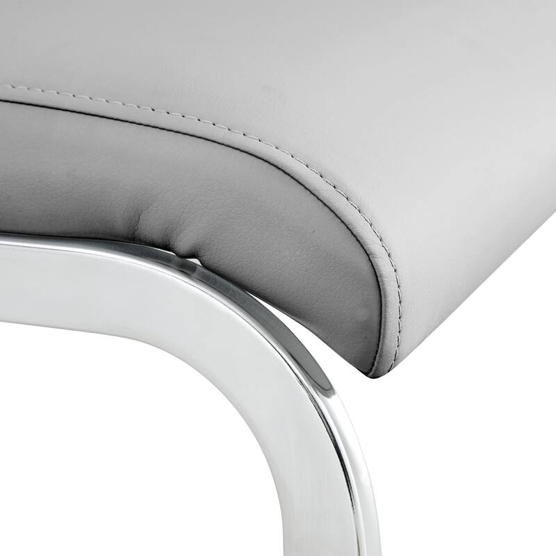 Set of 4 Modern Dining Chairs,High Back Side Chair with C-shaped Tube Chrome Metal Legs
