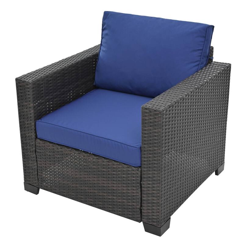 10-Piece Outdoor PE Rattan Cnversation Sectional Sofa Set with Storage Coffee Table and Waterproof Cushions
