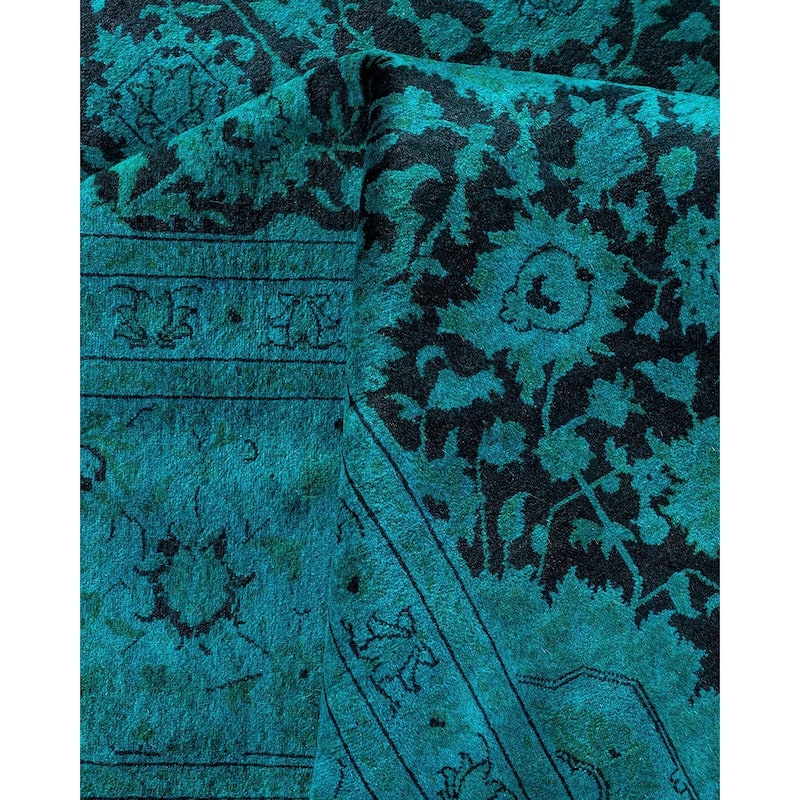 Fine Vibrance, One-of-a-Kind Hand-Knotted Area Rug - Blue, 9' 2" x 12' 1" - 9' 2" x 12' 1"