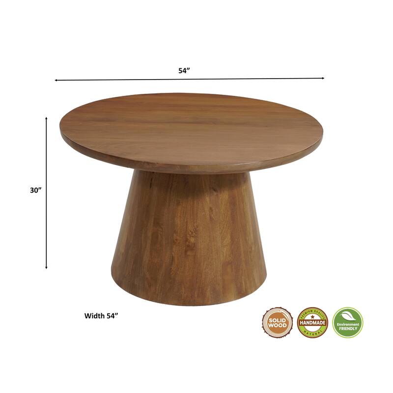 Ava 54" Round Solid Wood Dining Table
