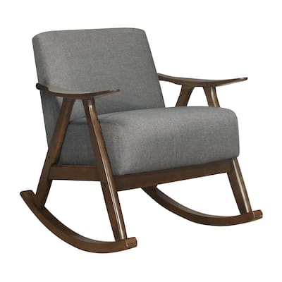 Rocking Chair Upholstery Button Tufted Solid Wood Furniture